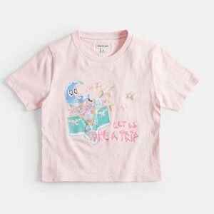 Coach Coachtopia Cropped Baby Pink T Shirt